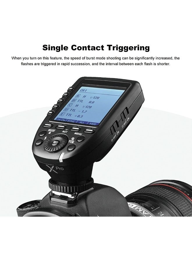 Godox XPro-S TTL 2.4G High-Speed Sync Wireless Flash Trigger Transmitter compatible for Sony Cameras, 1/8000s,11 Customizable Functions,16 Groups and 32 Channels,2.4G Wireless X System