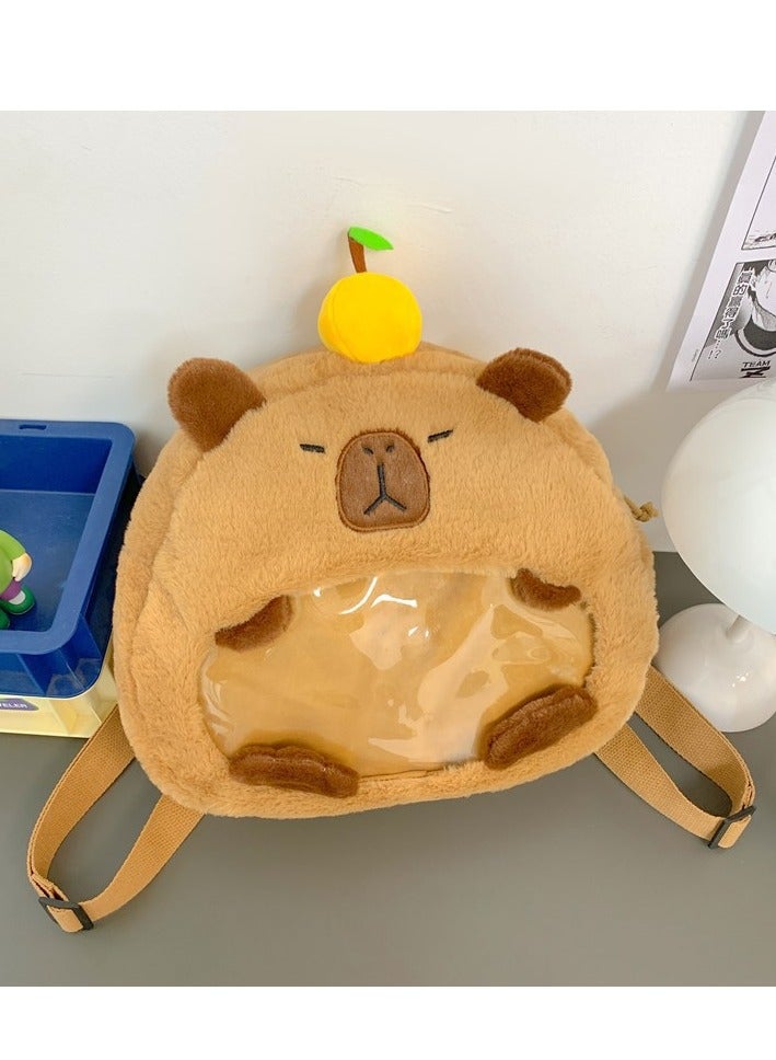 Orange capybara backpack