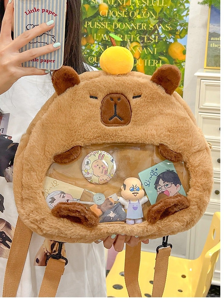 Orange capybara backpack
