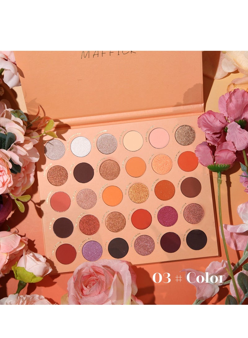 MAFFICK Luxurious Eye Makeup Palette: 30-Color-Rich Matte, Shimmer, and Metallic Shadows for Enduring Elegance