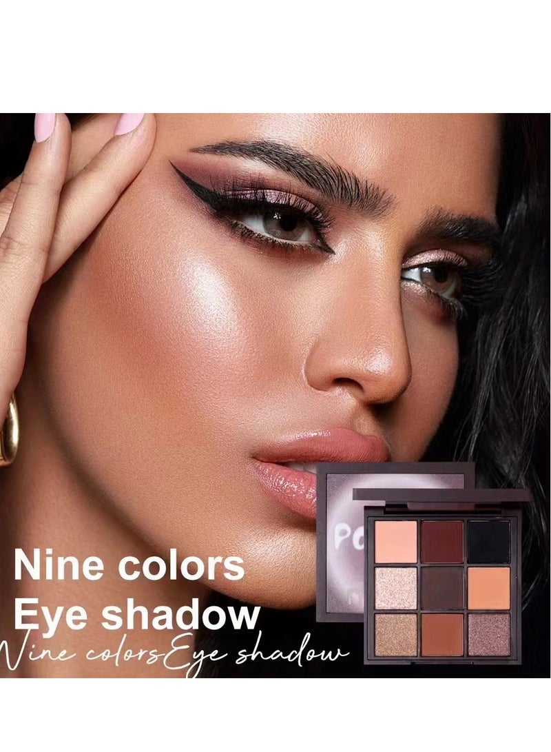 Maffick Makeup: 9-Color Eyeshadow Palette - Matte & Pearl Finish for Diversified Vibrant Looks