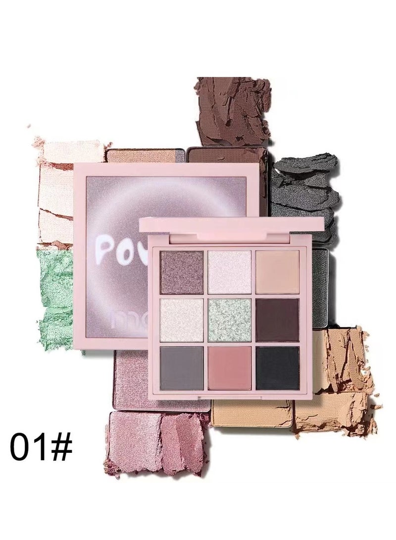 Maffick Makeup: 9-Color Eyeshadow Palette - Matte & Pearl Finish for Diversified Vibrant Looks
