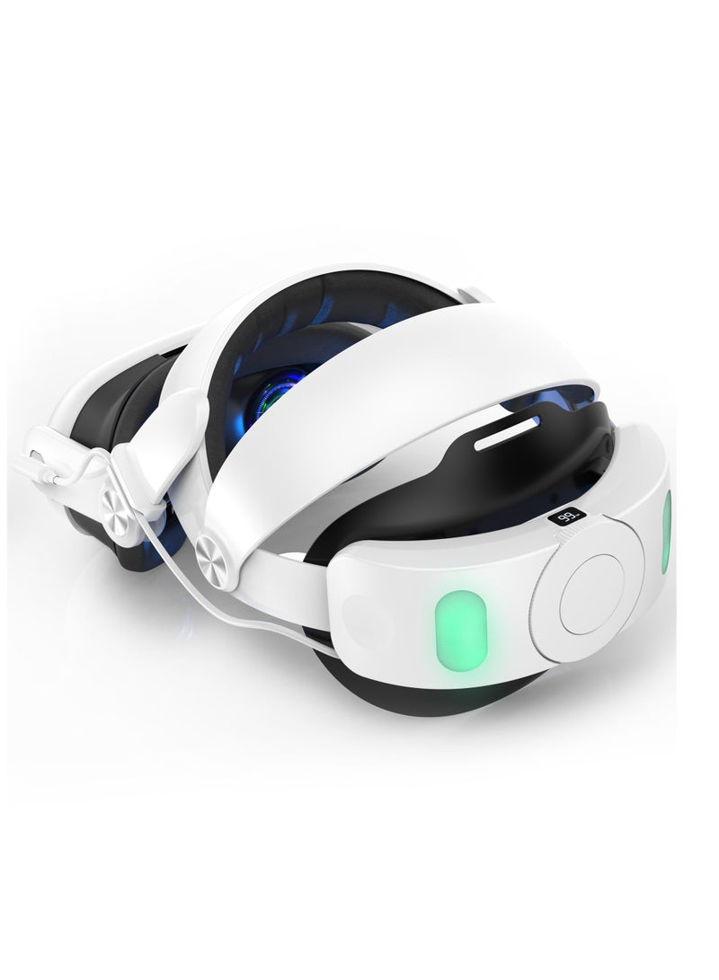 Head Strap with Battery for Oculus Quest 3, 6000mAh Battery Pack for Extended 8 Hrs of Playtime, Fast Charging VR Power, Adjustable Elite Strap Enhanced Support and Balance in VR