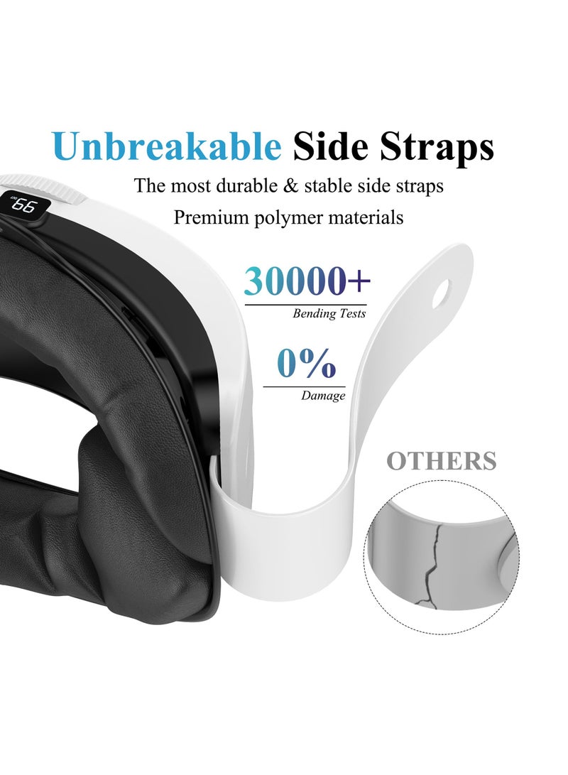 Head Strap with Battery for Oculus Quest 3, 6000mAh Battery Pack for Extended 8 Hrs of Playtime, Fast Charging VR Power, Adjustable Elite Strap Enhanced Support and Balance in VR