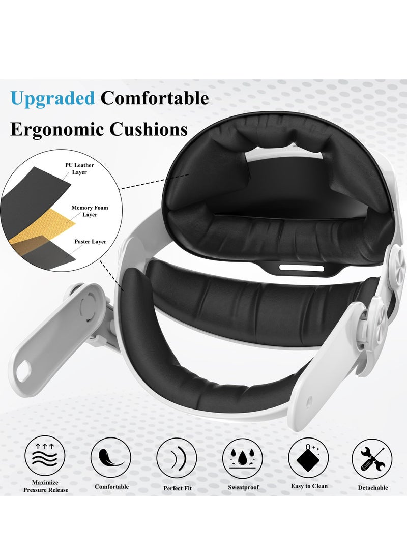 Head Strap with Battery for Oculus Quest 3, 6000mAh Battery Pack for Extended 8 Hrs of Playtime, Fast Charging VR Power, Adjustable Elite Strap Enhanced Support and Balance in VR