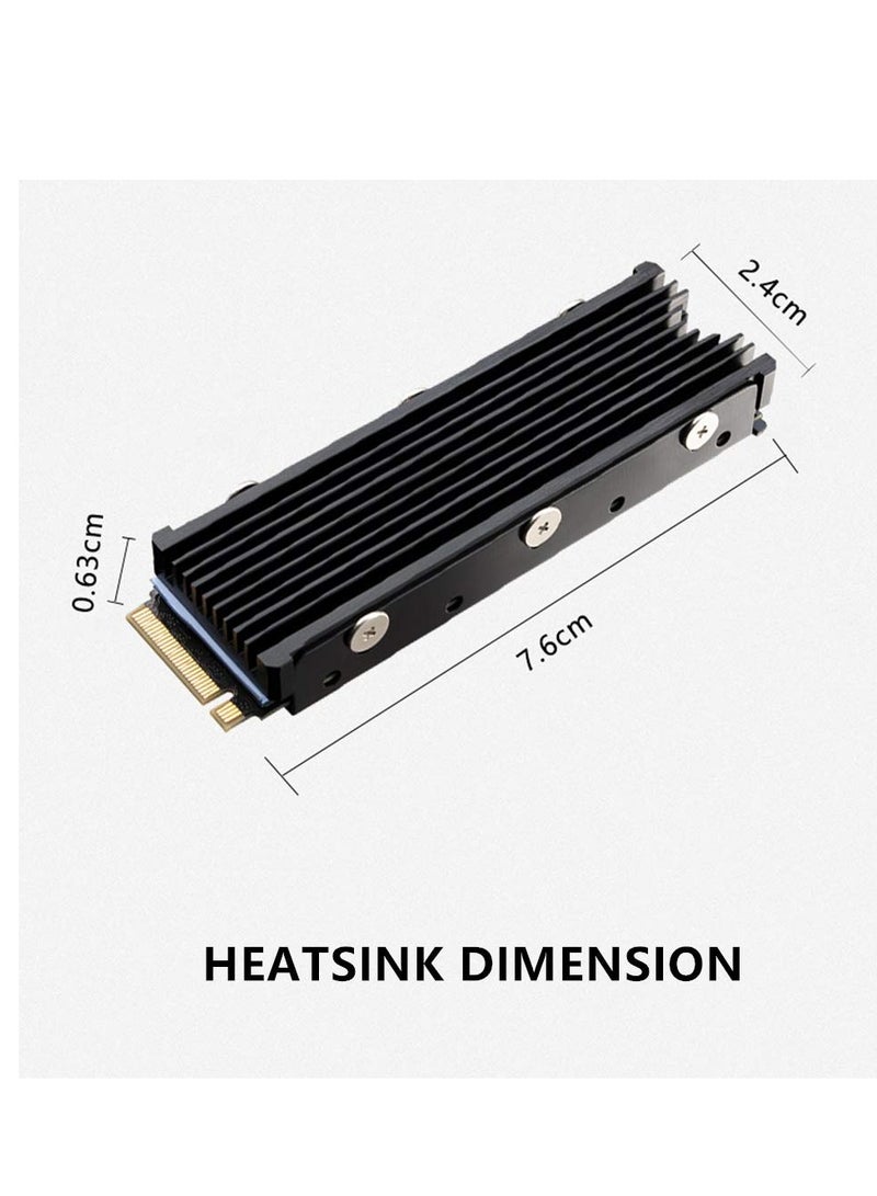 M.2 Heatsink NVME 2280 SSD Heat Sink Support Single Double Sided M2 SSD Cooling with Thermal Silicone Pads Cooler for Computer PC PS5 PCIE NVME or NGFF SATA M.2 SSD Installation