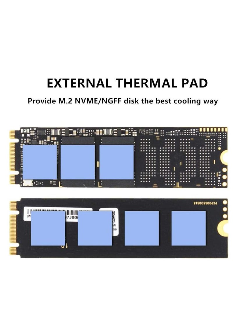 M.2 Heatsink NVME 2280 SSD Heat Sink Support Single Double Sided M2 SSD Cooling with Thermal Silicone Pads Cooler for Computer PC PS5 PCIE NVME or NGFF SATA M.2 SSD Installation