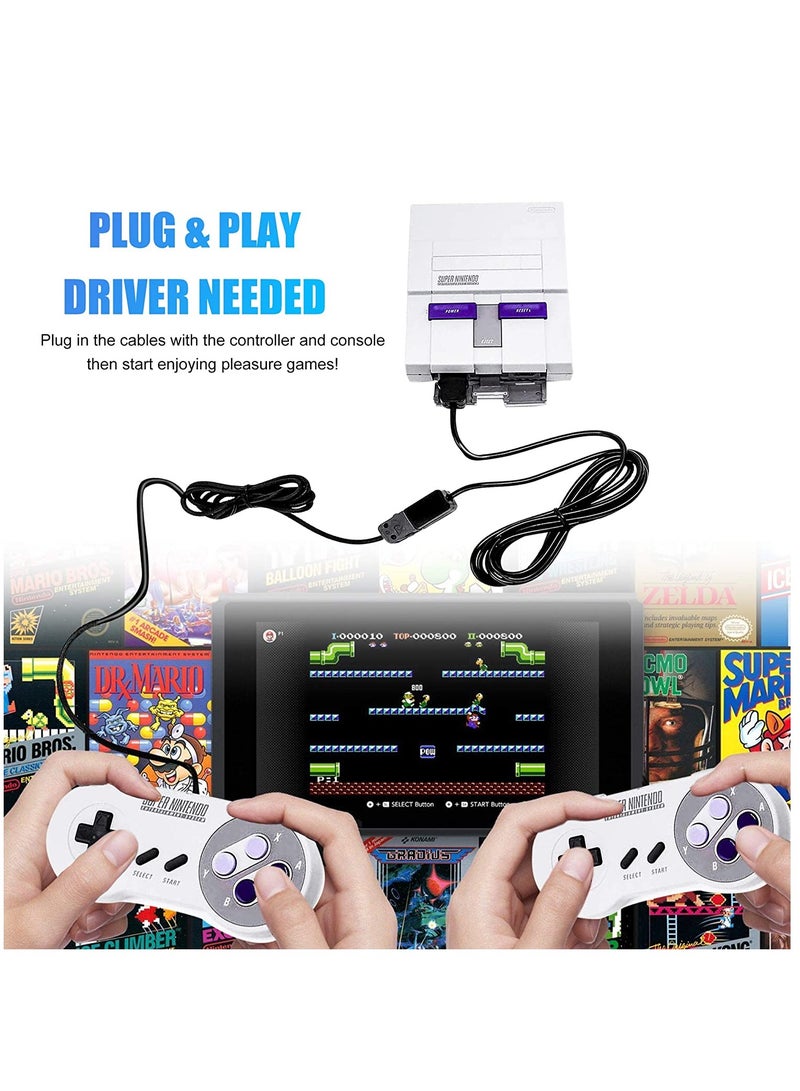 Controller Extension Cable for Nintendo SNES Classic Controller, 2pcs 3m 10ft Extension Cable Accessories Compatible Super SNES Classic Controller 2017 and Mini NES Classic 2016