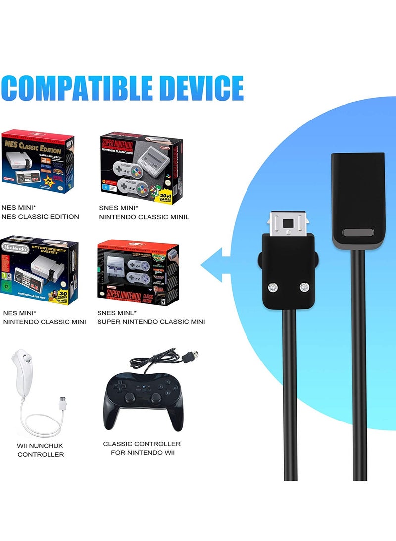 Controller Extension Cable for Nintendo SNES Classic Controller, 2pcs 3m 10ft Extension Cable Accessories Compatible Super SNES Classic Controller 2017 and Mini NES Classic 2016