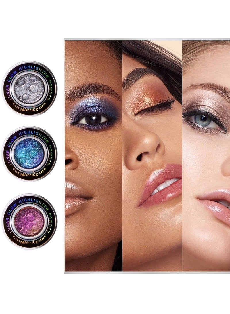 Maffick Highligher  highlighting Powder - Shimmer Face Makeup Compact for a Natural Glow