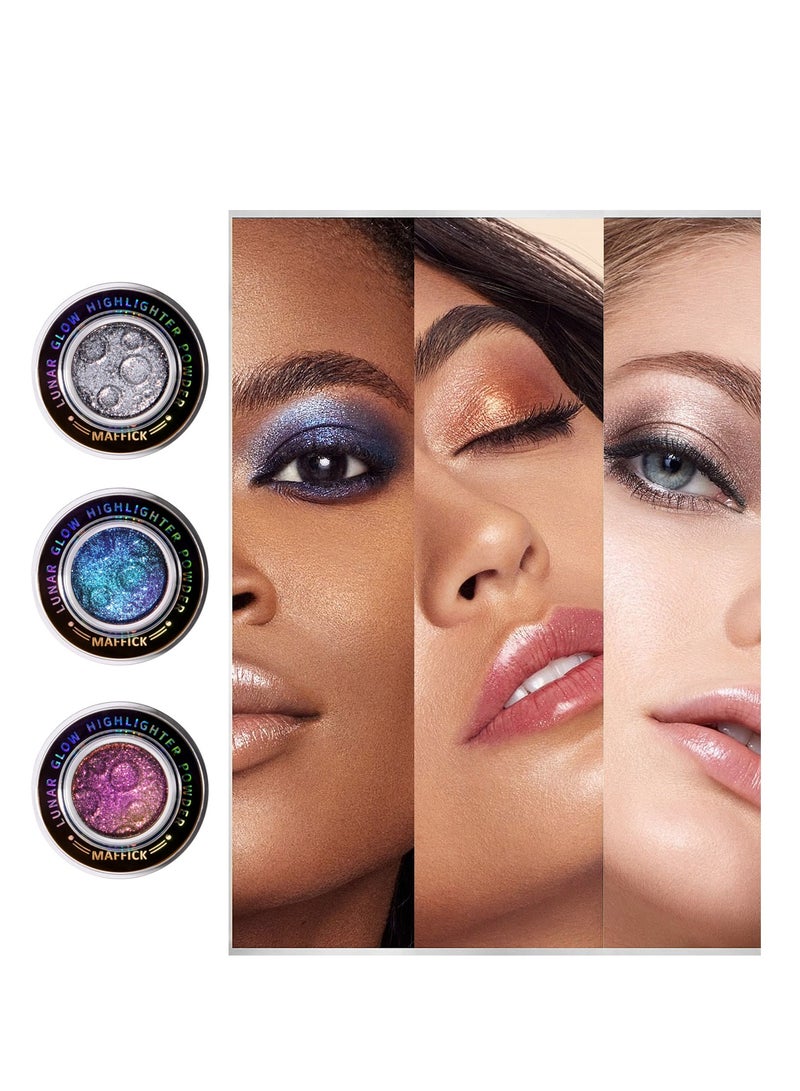 Maffick Highligher  highlighting Powder - Shimmer Face Makeup Compact for a Natural Glow