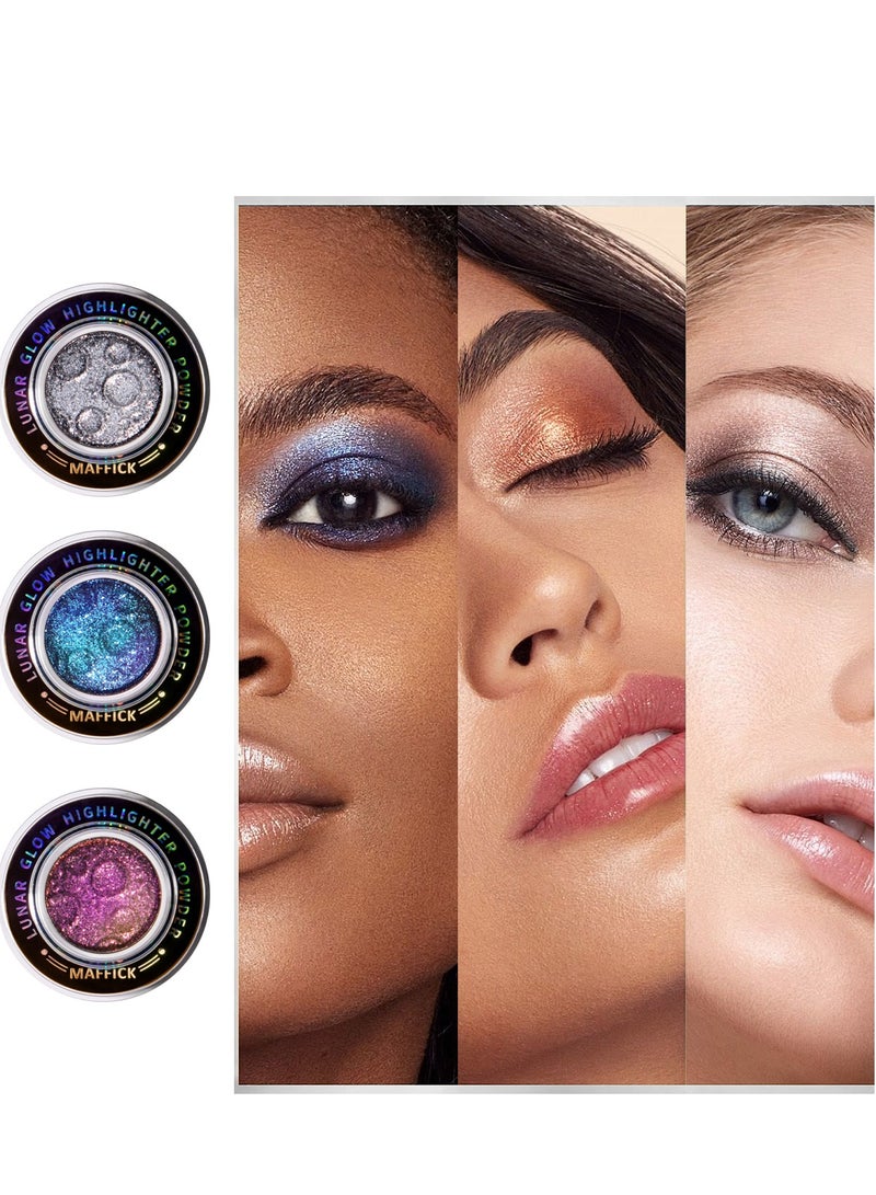 Maffick Highligher  highlighting Powder - Shimmer Face Makeup Compact for a Natural Glow