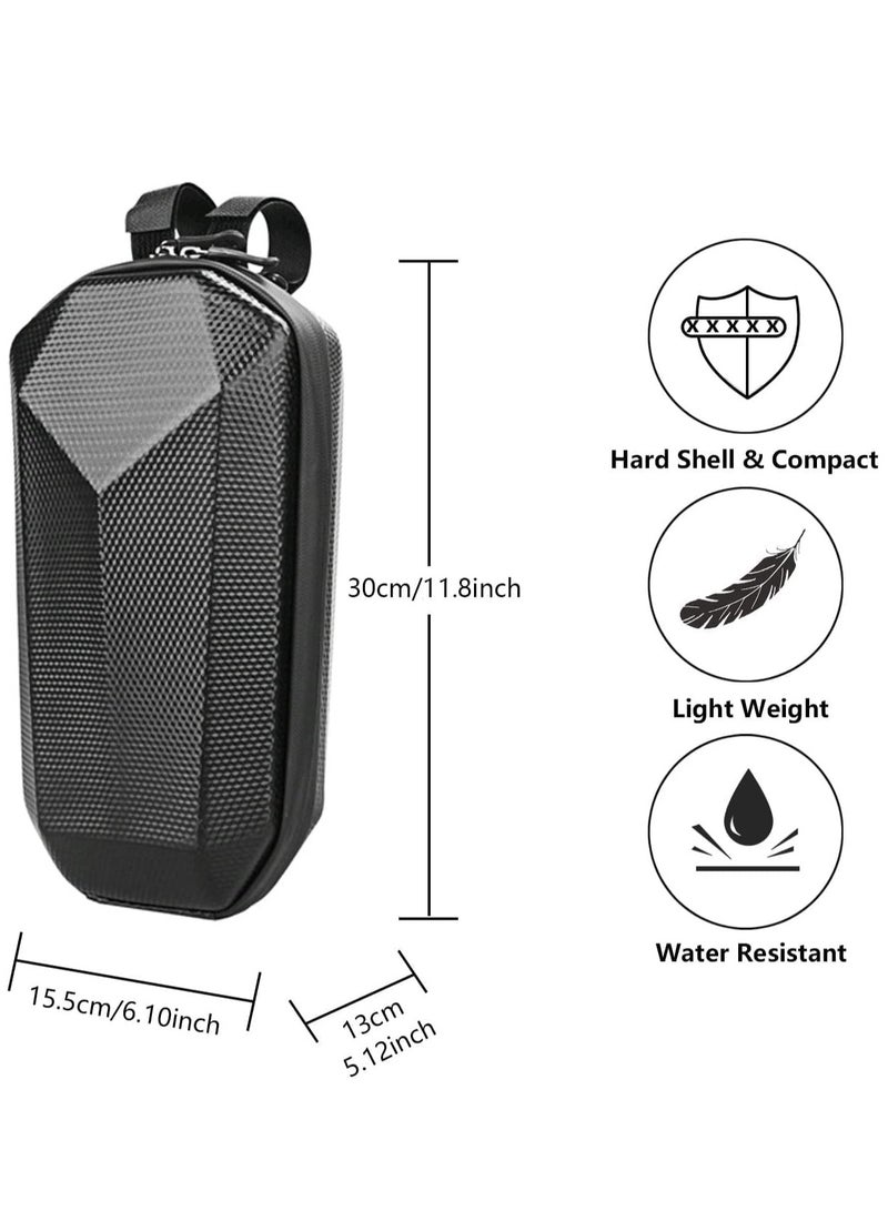 Scooter Storage Bag, Waterproof Hard Shell Scooter Handlebar Bag Storage Bag for Electric Scooter, Self Balancing Scooter and Folding Bike Black