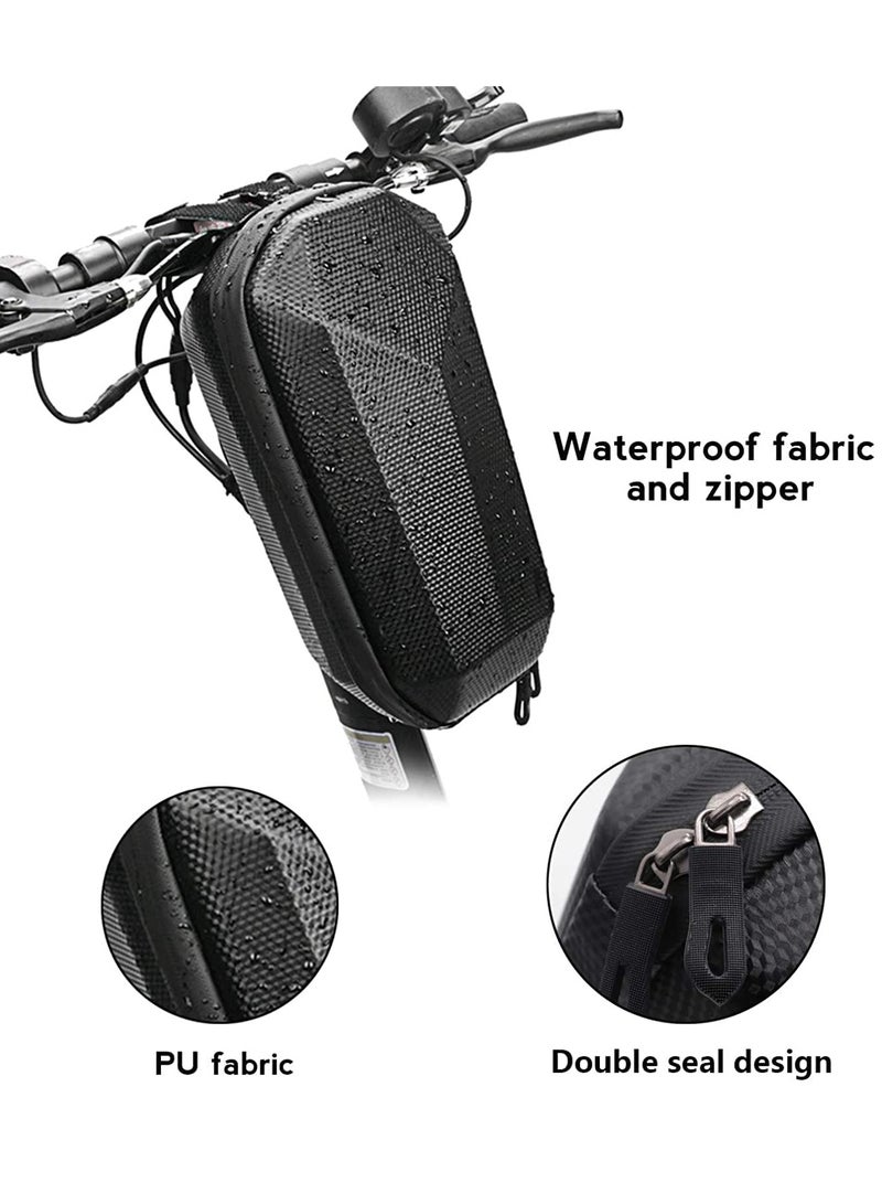 Scooter Storage Bag, Waterproof Hard Shell Scooter Handlebar Bag Storage Bag for Electric Scooter, Self Balancing Scooter and Folding Bike Black