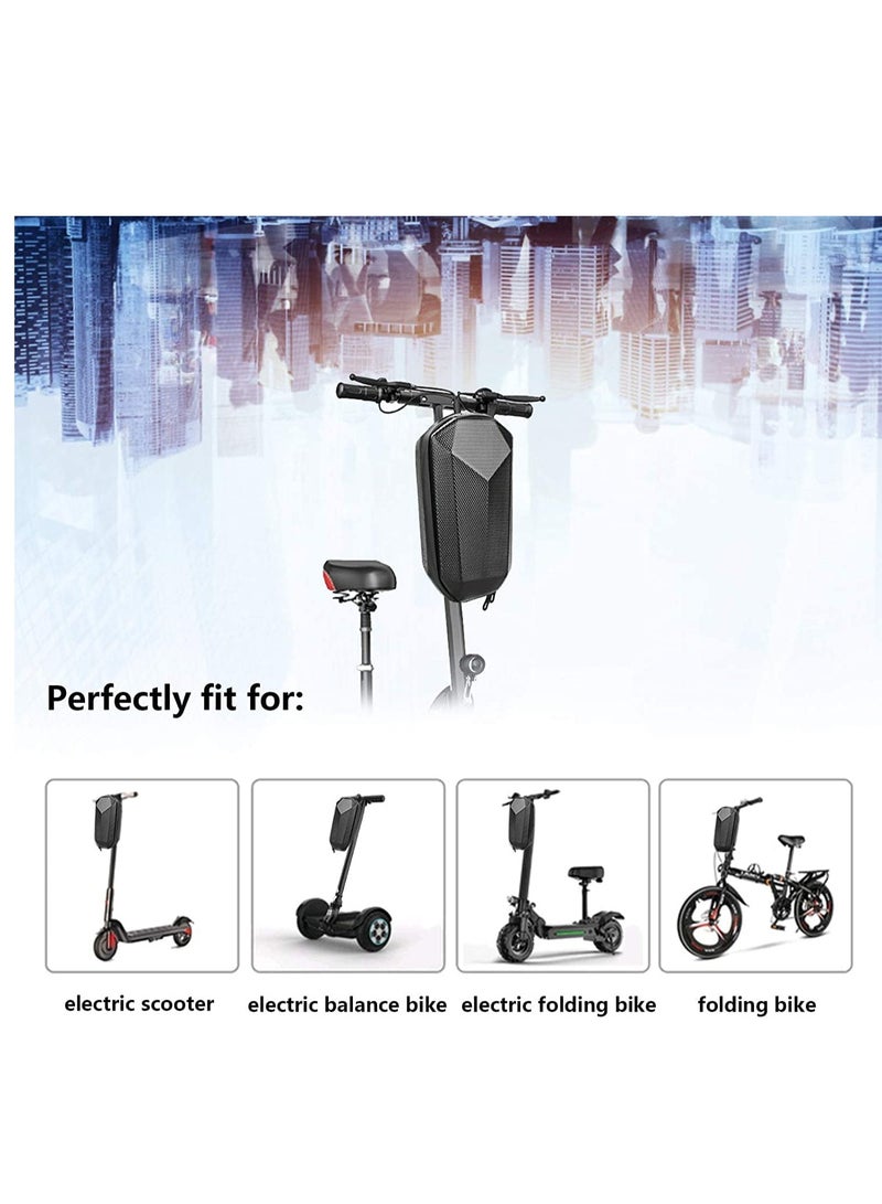 Scooter Storage Bag, Waterproof Hard Shell Scooter Handlebar Bag Storage Bag for Electric Scooter, Self Balancing Scooter and Folding Bike Black