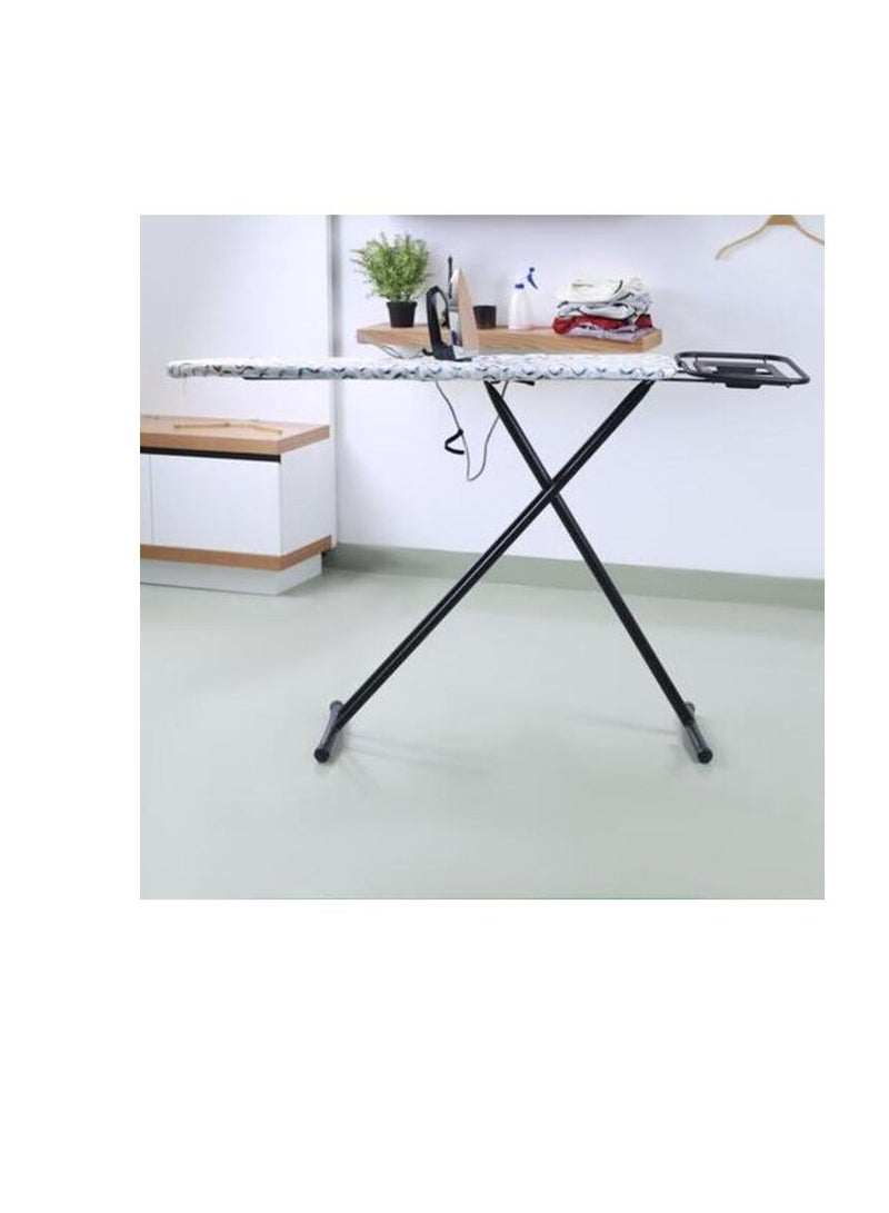 Steel Frame Vibgyor Ironing Board with Cotton Cover, 8mm Pad, Mesh Iron Board with Cover Pad Home Laundry Room Or Dorm Use Adjustable Height