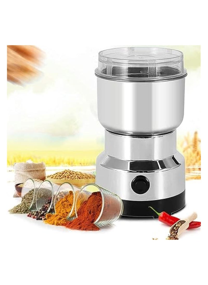 Stainless Steel Electric Portable Coffee Grinder Grinder for Spices Dry Foods Beans Nuts and Small Foods Powder Machine