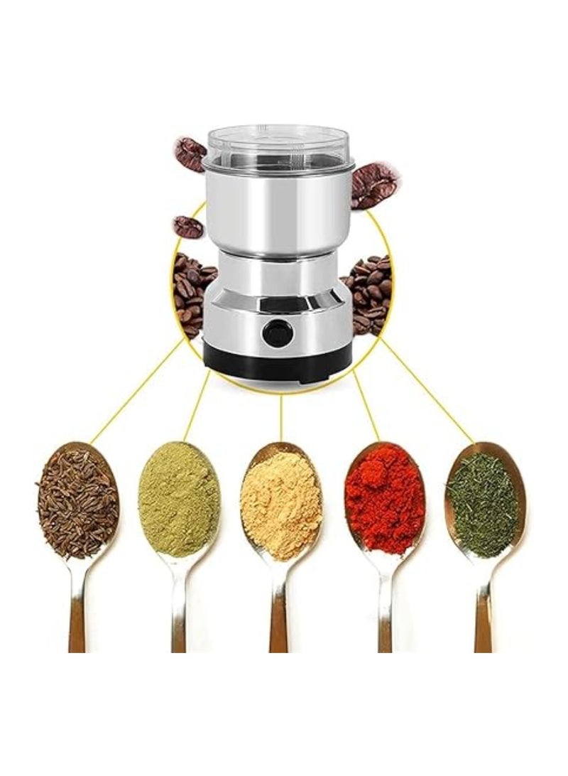 Stainless Steel Electric Portable Coffee Grinder Grinder for Spices Dry Foods Beans Nuts and Small Foods Powder Machine