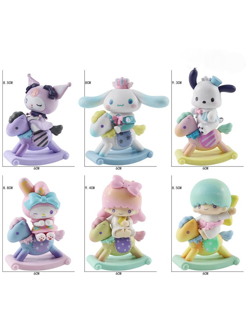 Kawaii Sanrio Figure My Melody kuromi Figure Birthday Party Supplies, Cinnamon Cupcake Toppers, Cute Mini Figure Toys Birthday Party Favor For Kids Fans Collection Bouquet Desk Decor