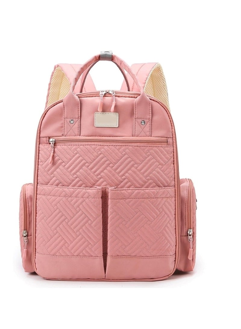 Stylish Pink Large Capacity Baby Travel Bag for Mums