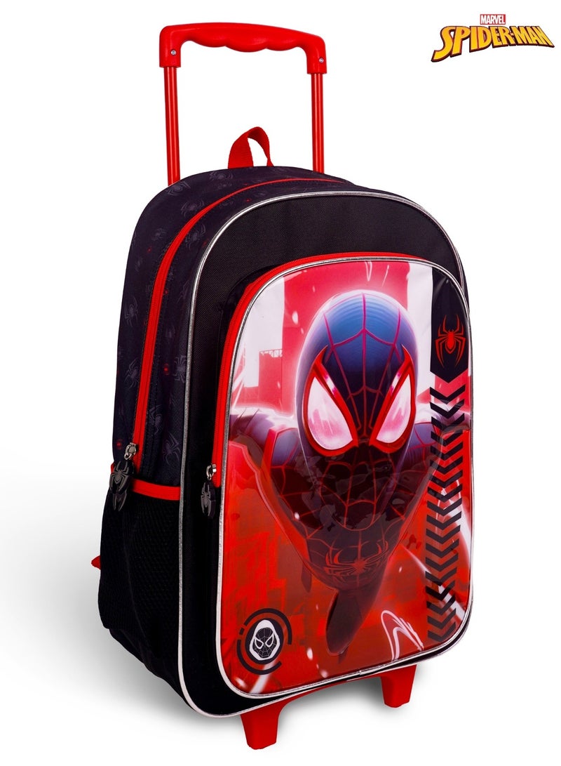Spider Man  18 Inch Kids 3-in-1 Trolley School Bag Set - Ergonomic Backpack, Insulated Lunch Bag & Pencil Case,Lightweight, Durable, Students 6+ - Perfect for Travel & School,For Boys