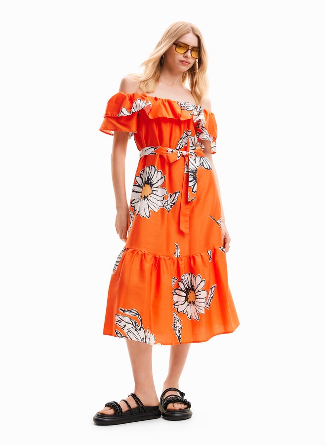 Daisy Ruffle Midi Dress