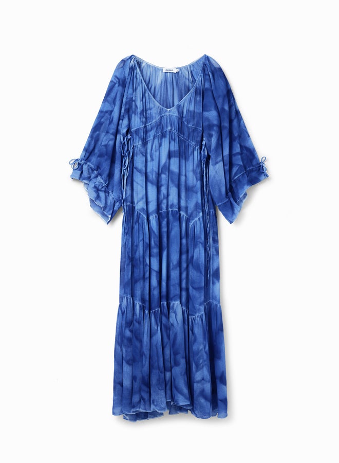 Woman Woven Dress Long Sleeve-Maxi