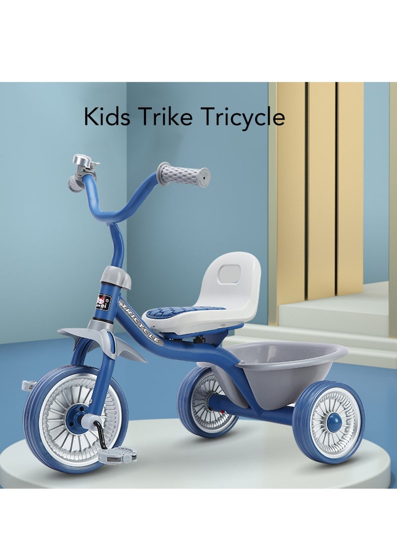 Toddler Tricycle to Avoid Rollover, Anti-Skid, Silent Wheel Adjustment Chair, Children's Tricycle Toy, 40kg Load-Bearing Blue