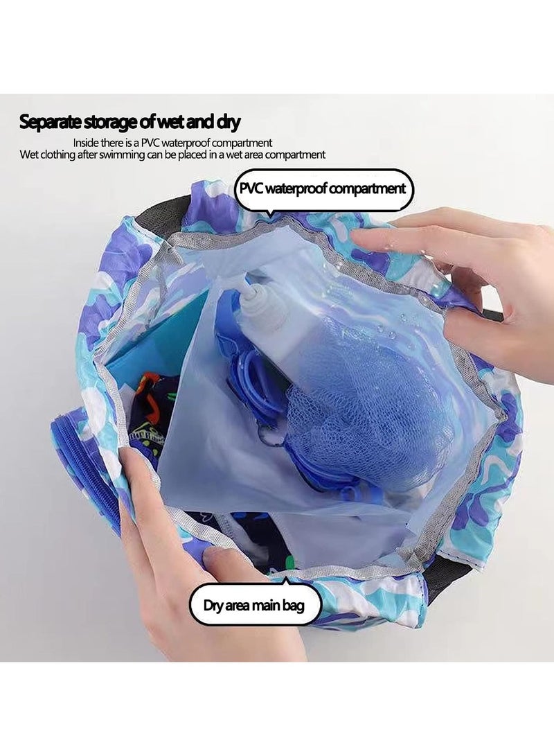 Swimming Backpack for Kids Dry and Wet Separation Waterproof Storage Bag Portable Drawstring Backpack for Gym Sports Beach Pool Gear Bag Shoulder Bags