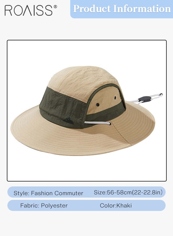 Men's Outdoor Anti-UV Sun Hat，UPF50+ Sun Protection Wide Brim Cap, Breathable Quick-drying Sunshade Climbing Hat Suitable for Summer Travel and Hiking