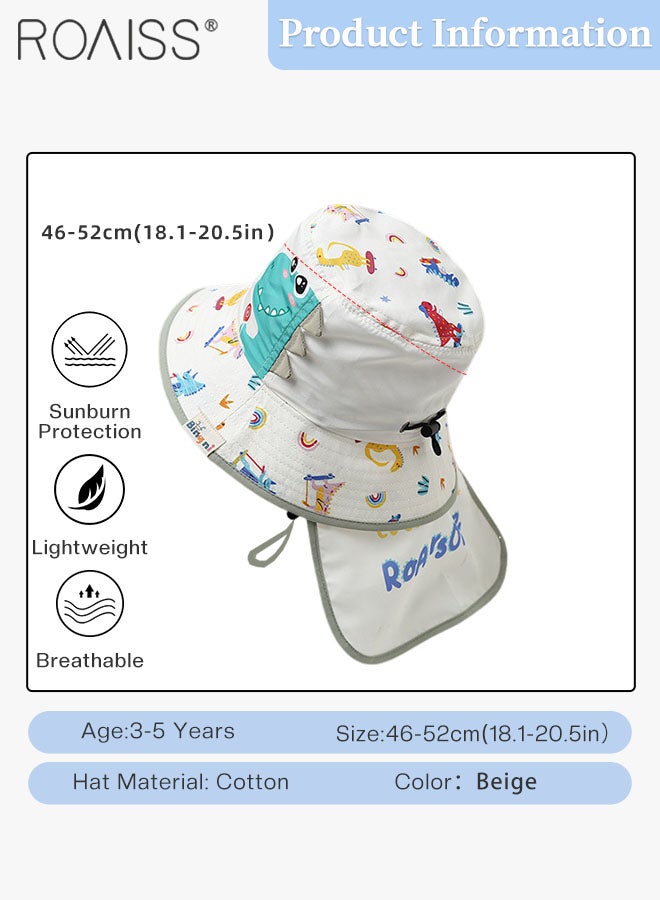 Detachable Kids Anti-UV Bucket Hat with Shawl, UPF 50+ Sun Protection Soft Breathable Quick-drying Sun Cap for Boys & Girls Adjustable Size