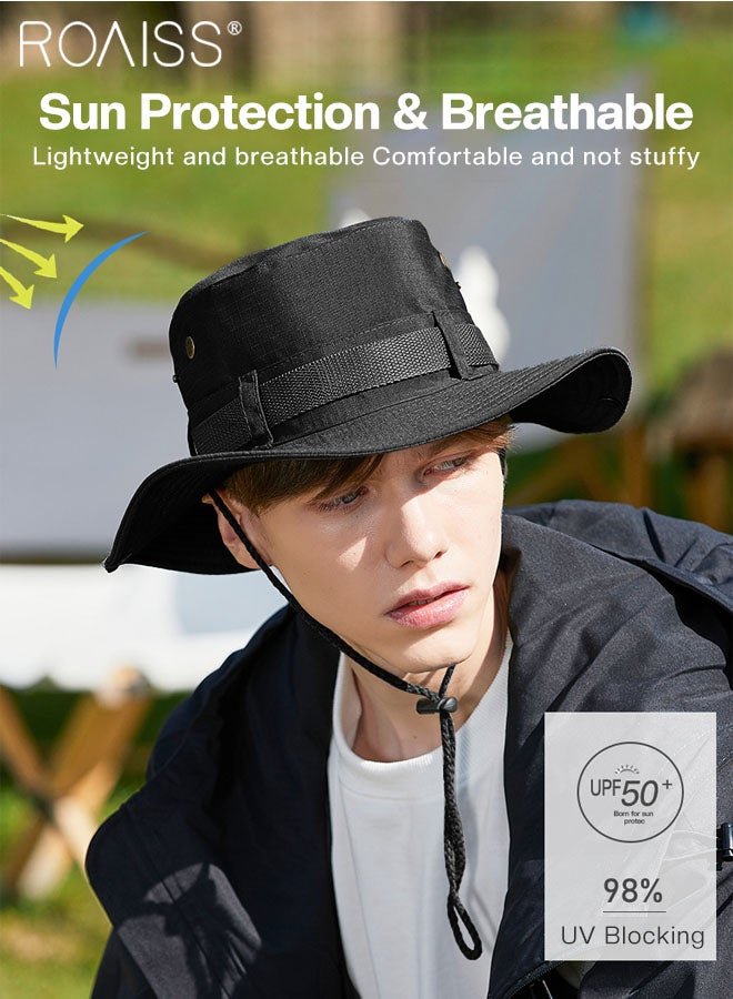 2 Pcs Anti-UV Bucket Hat, UPF50+ Sun Protection Outdoor Sports Climbing Beach Sun Cap, Breathable Sun Protection Suitable for Hiking Camping Safari