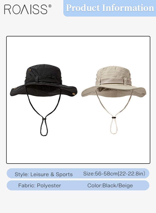 2 Pcs Anti-UV Bucket Hat, UPF50+ Sun Protection Outdoor Sports Climbing Beach Sun Cap, Breathable Sun Protection Suitable for Hiking Camping Safari