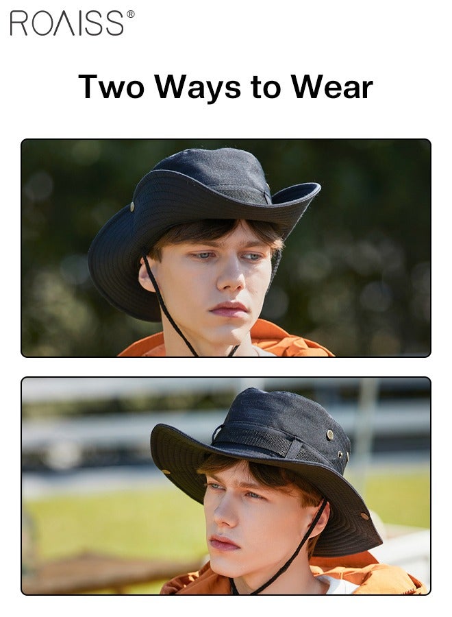 2 Pcs Anti-UV Bucket Hat, UPF50+ Sun Protection Outdoor Sports Climbing Beach Sun Cap, Breathable Sun Protection Suitable for Hiking Camping Safari