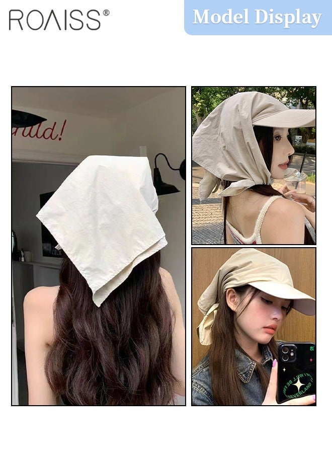 Women's Head Scarf Wrap Sun Hat, UPF 50+ UV Protection Lightweight Breathable Baseball Cap, Summer Outdoor Shopping and Walking Peaked Cap