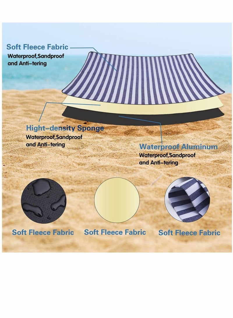 Picnic Blanket Beach Blanket Outdoor Blanket Large Pu Portable Picnic Mat 59''x79'' Waterproof Picnic Blanket - 3 Layered Foldable Outdoor Picnic Mat Perfect for Park, Beach, Grass/Water Resistant