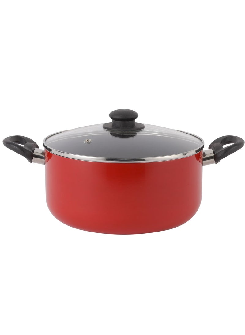 4 Piece Nonstick Cookware Set DC2899 24 cm casserole with lid, a 26 cm frypan, and a nylon turner assorted color
