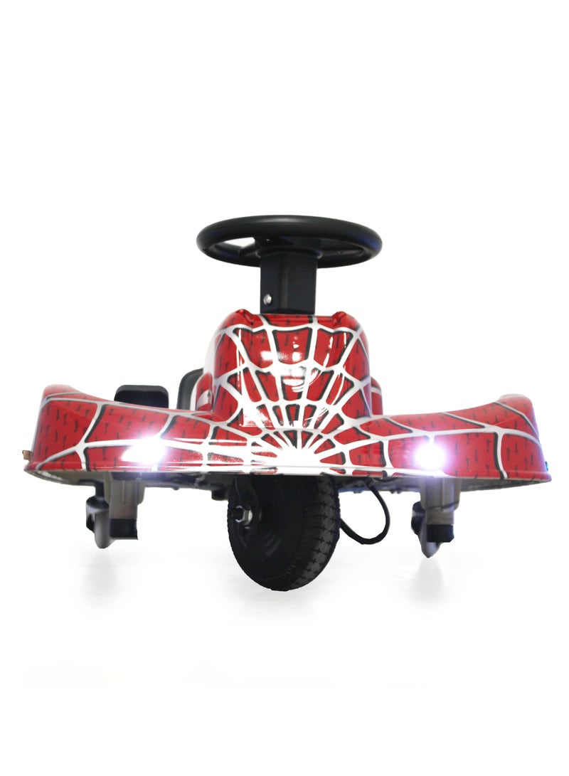 Crazy Drift Flat Cart Spider Electric Scooter 350W Brushless Motor 36V 4.4AH Battery Max Speed 10 km/h Crazy Drifting Electric Scooter Suitable for Kids 12 and Under Red