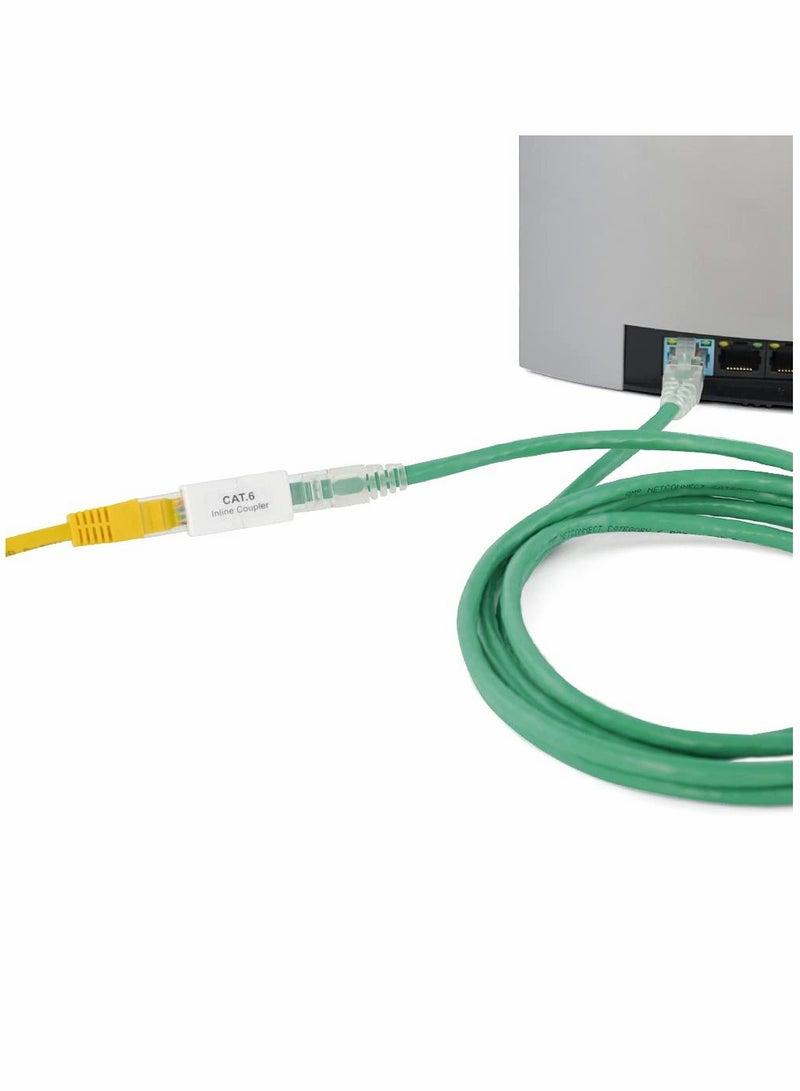 RJ45 Coupler, Ethernet Coupler, RJ45 Connector for Cat5e/Cat6/Cat7 Ethernet Cable, Extender Adapter Female to Female, Mini Type, 10Pack (White)