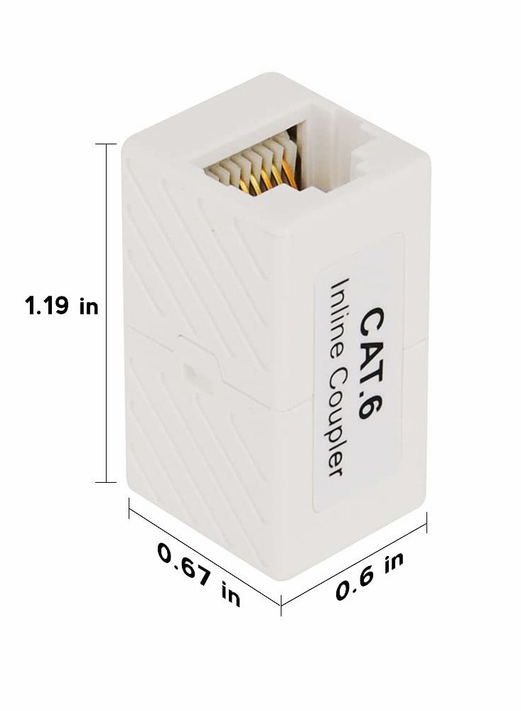 RJ45 Coupler, Ethernet Coupler, RJ45 Connector for Cat5e/Cat6/Cat7 Ethernet Cable, Extender Adapter Female to Female, Mini Type, 10Pack (White)