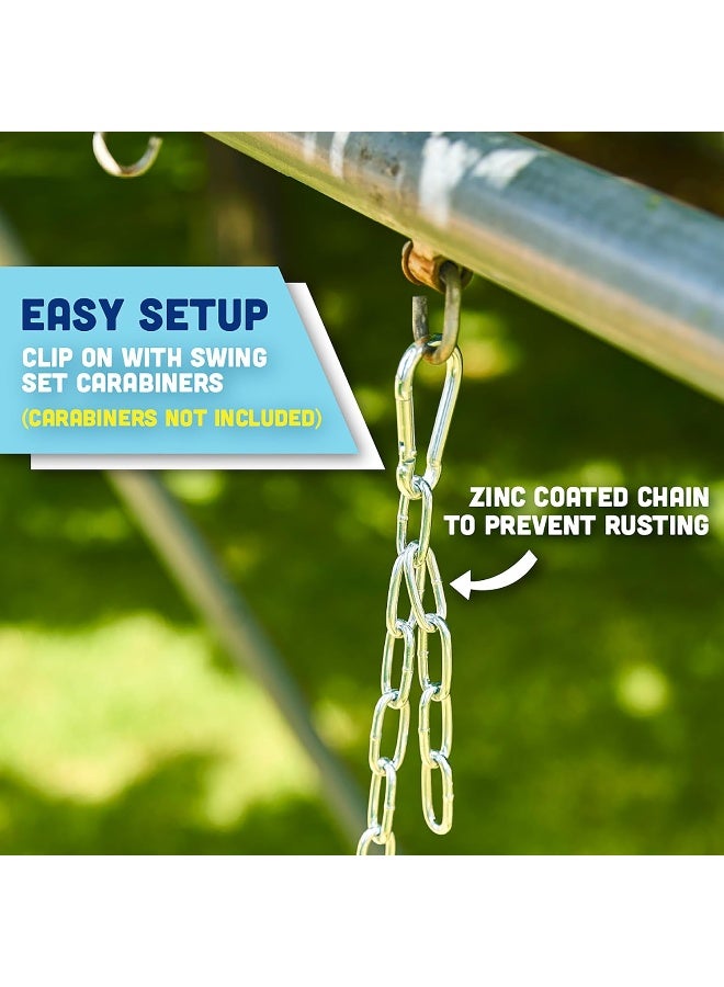 Squirrel Products High Back Full Bucket Toddler Swing Seat with Plastic Coated Chains - Swing Set Blue
