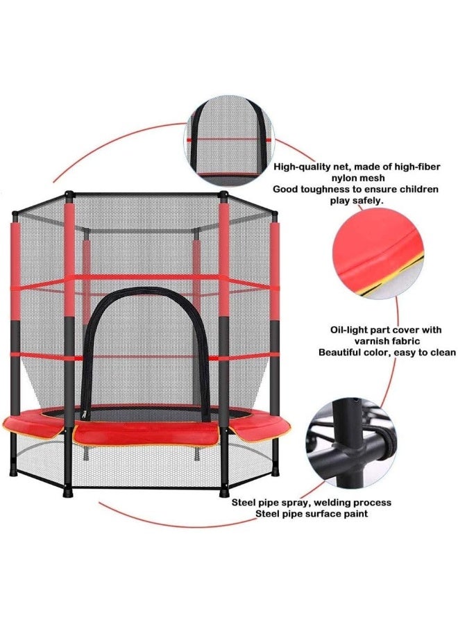 Rainbow Toys - 4 FEET Trampoline For Kids, Kids Trampoline Fitness Exercise Equipment Outdoor Garden Jump Bed Trampoline With Safety Enclosure