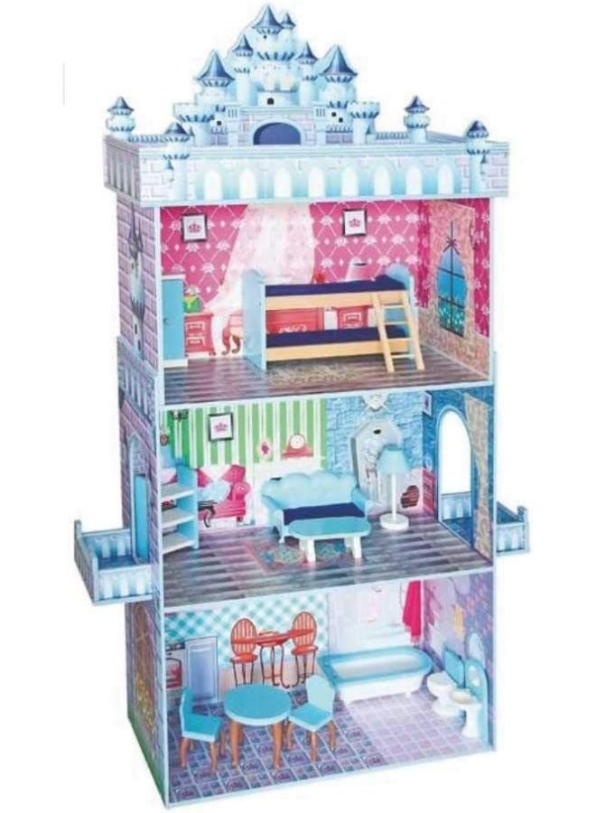 RBW TOYS DollHouse Kit DIY Toy Realistic 3D with Furnitures Birthday Gift For Girl 80*30*141 CM