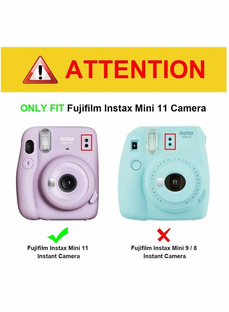 Frankmate Protective Case for Fujifilm Instax Mini 11 Instant Camera - Premium Vegan Leather Bag Cover with Removable Adjustable Strap