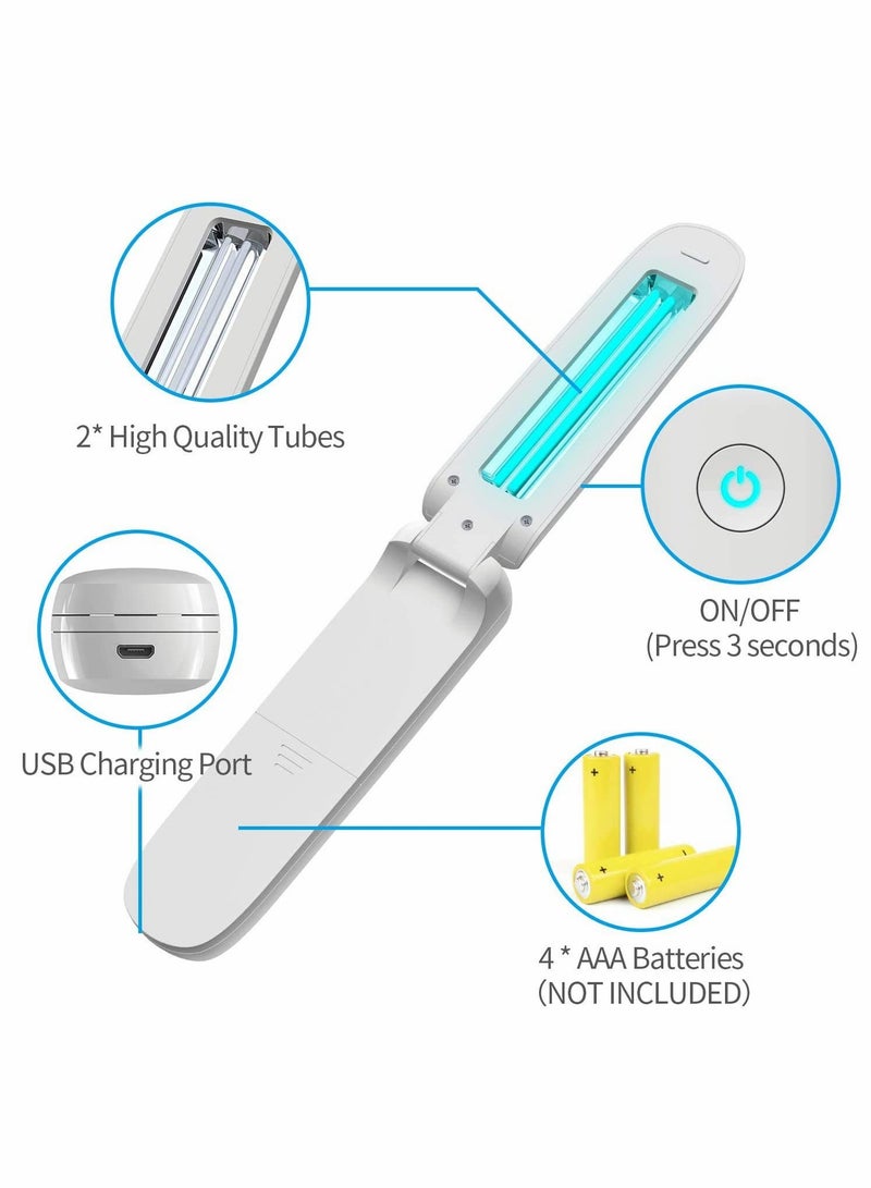 Portable UV Wand Sanitizer Machine, Handheld UV Light Sanitizer, for Household Travel Office Hotel Wardrobe Toilet Car Pet Area, Pack of 1