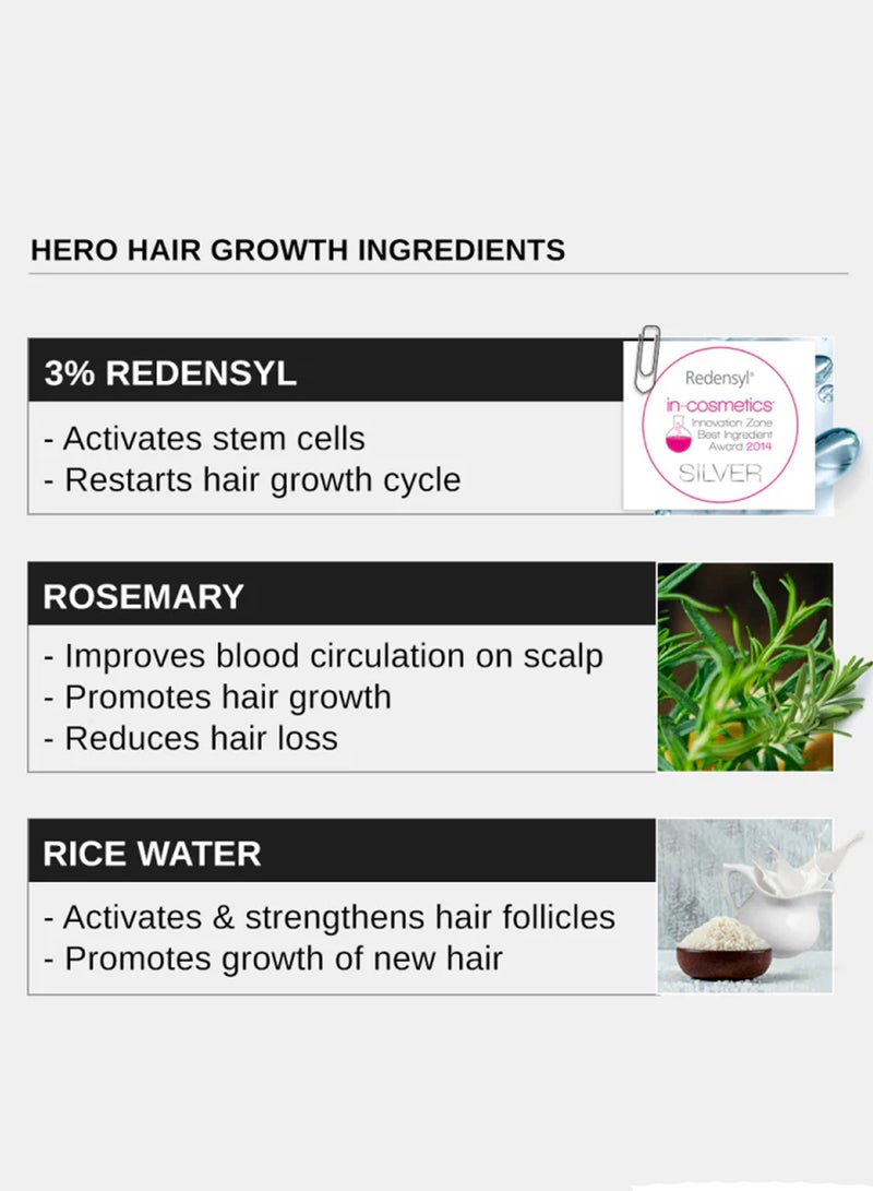 Advanced Hair Growth Serum with Redensyl, Rosemary, Rice Water (30 ml)