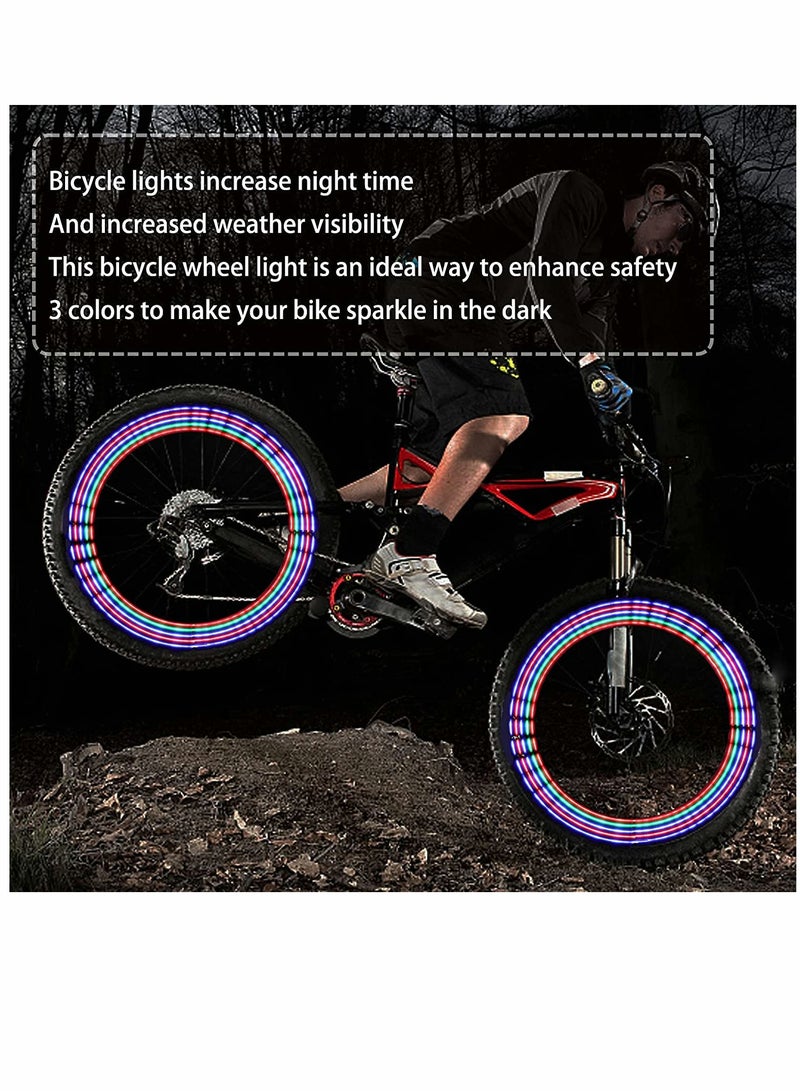 Bike Wheel Lights, Bike Tire Valve Lights, Waterproof Bicycle Wheels Lights, Safety with Batteries, for Motorcycle Bicycle to Ride at Night, 8 Pieces