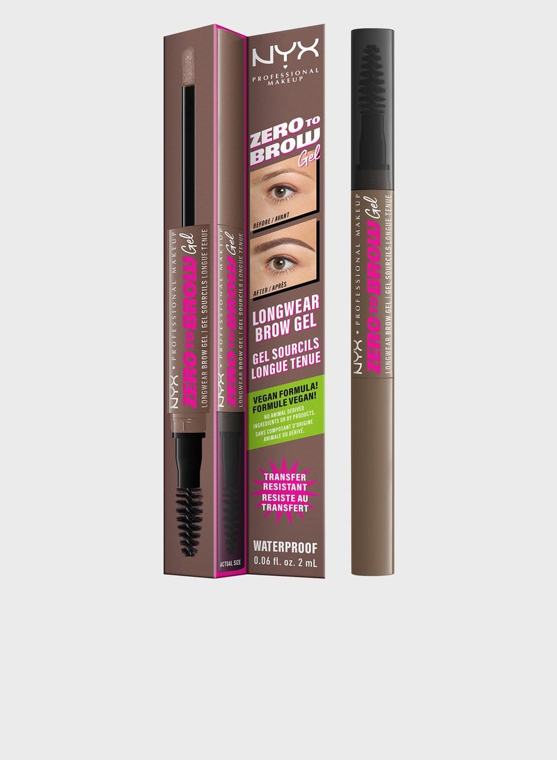 Zero To Brow Longwear Brow Gel - Ash Brown