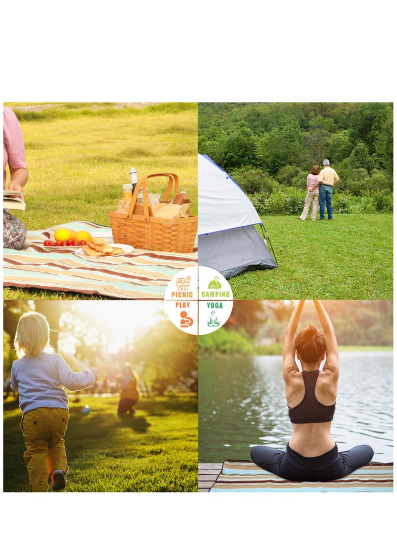 Outdoor Picnic Mat, Versatile Waterproof Outdoor Blanket - Extra Large Beach Mat, Sand-Free and foldable, with Carry Strap | Portable Camping and Park Blanket for Grass, Hiking, Travel, and Concerts