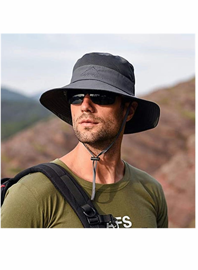 Fishing Hat, for Men & Women, Outdoor UV Sun Protection Wide Brim Hat with Face Cover, Neck Flap